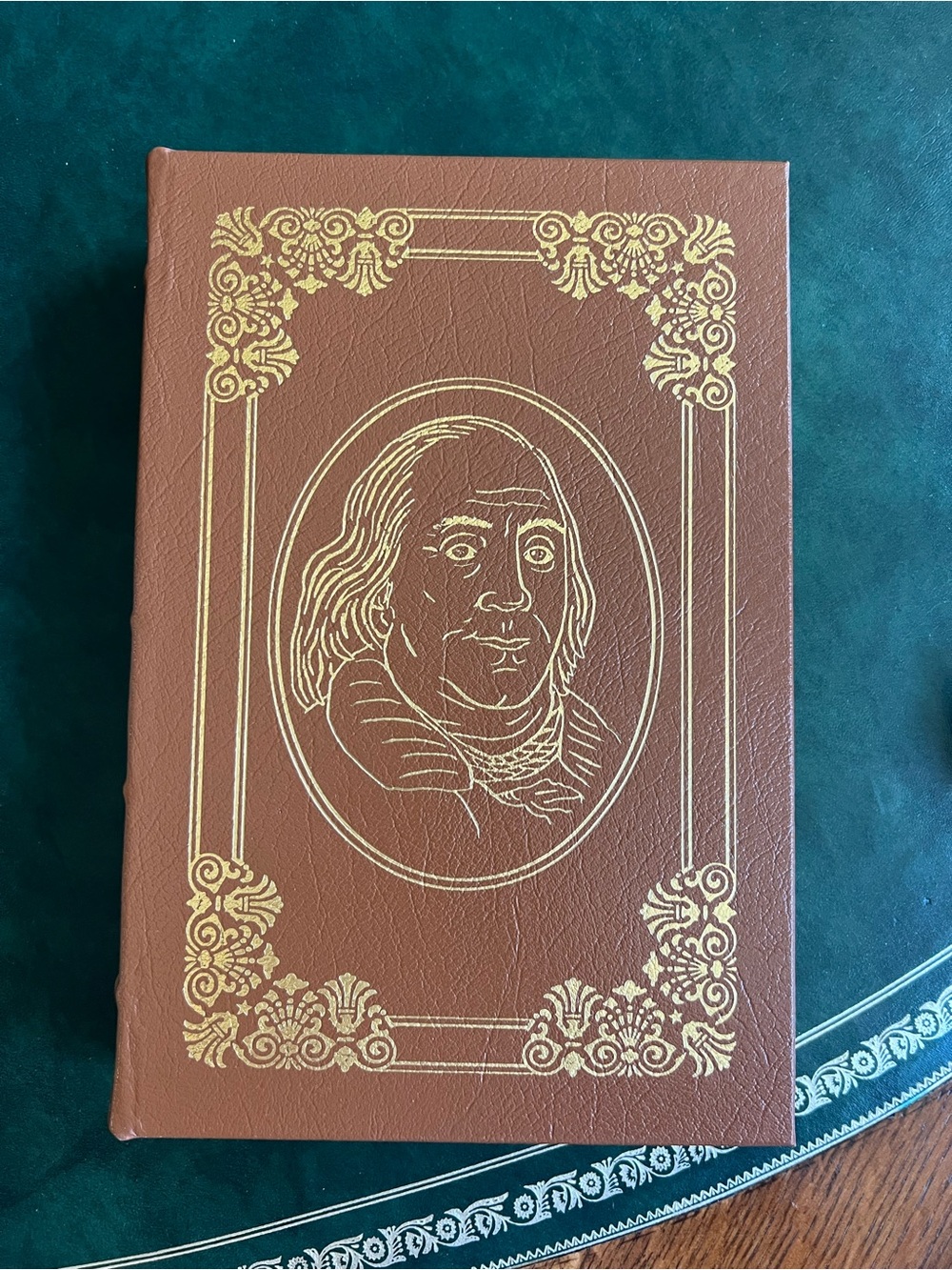 NWOT Hardcover Leather Book Benjamin Franklin: An American Life by Walter Isaacs - Picture 2 of 6